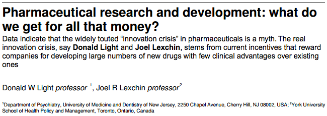 El mito de la innovación de la industria farmacéutica