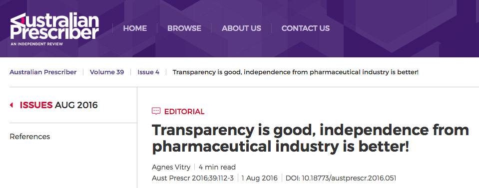 La transparencia inofensiva de la industria farmacéutica